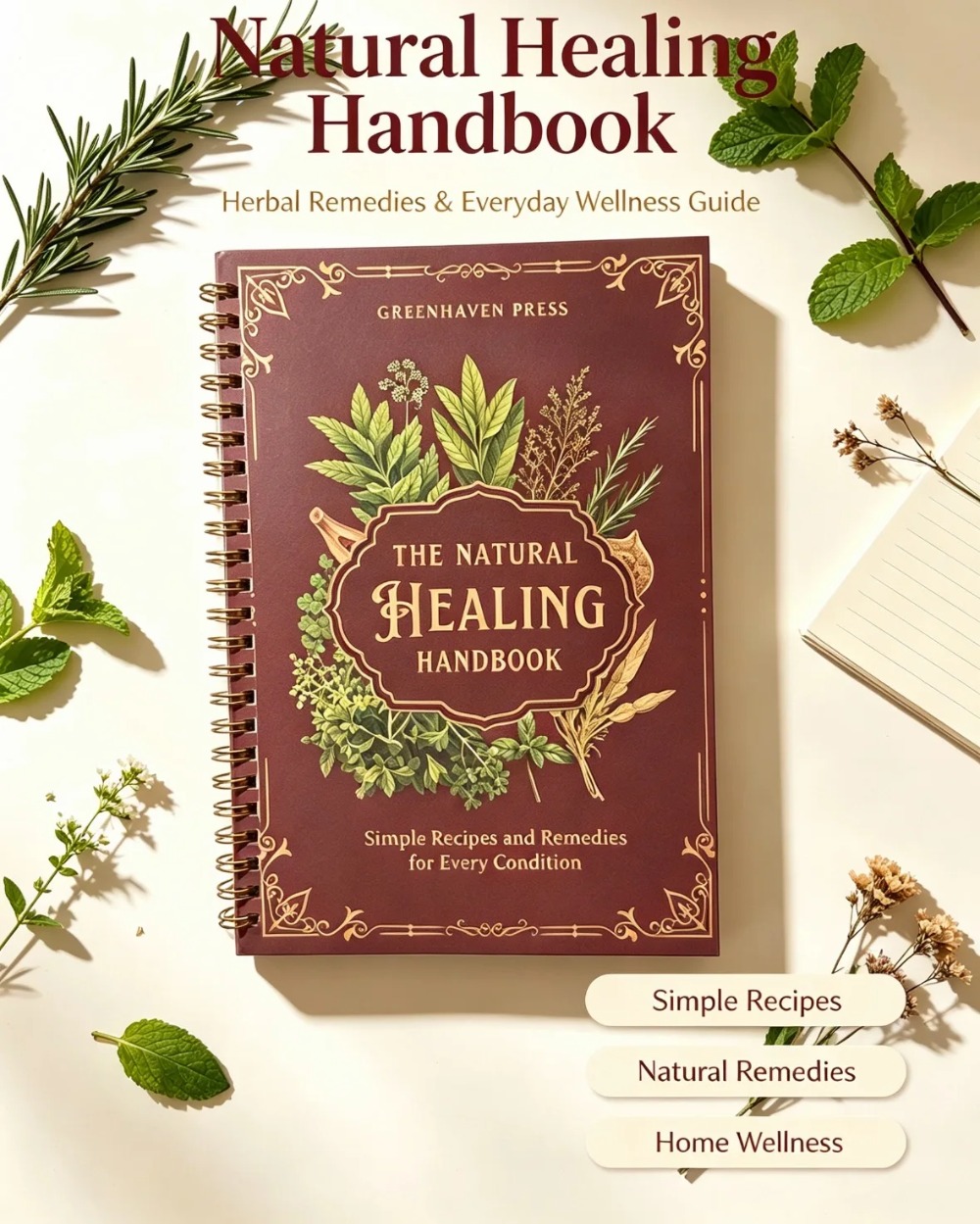The Natural Healing Handbook N - Herbal Wellness Guide 评论和价格